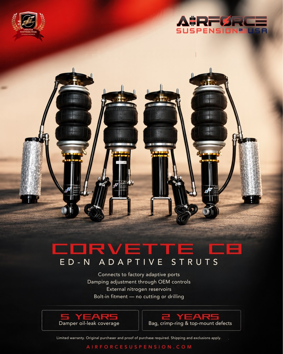 Airforce Suspension Corvette C8 adaptive struts campaign artwork